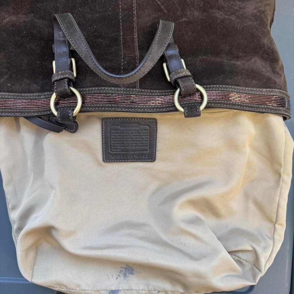 Vintage Coach Brown Suede Tote - Picture 8 of 8